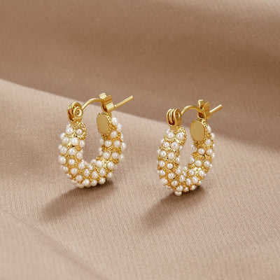TINY HOOP PEARL EARRINGS - Pearl Hoop Earrings - Pearl Earrings Gold - Gold Hoop  Earrings - Baroque Pearl Earrings - Gold Hoops - Minimalist Jewelry -  Bridesmaids EARRINGS – FALA Jewelry